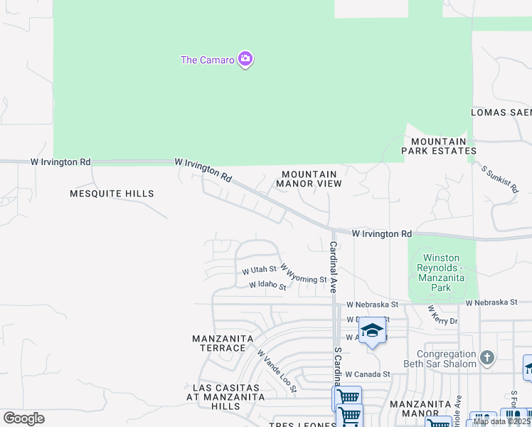 map of restaurants, bars, coffee shops, grocery stores, and more near 3128 West Alexanderwood Drive in Tucson