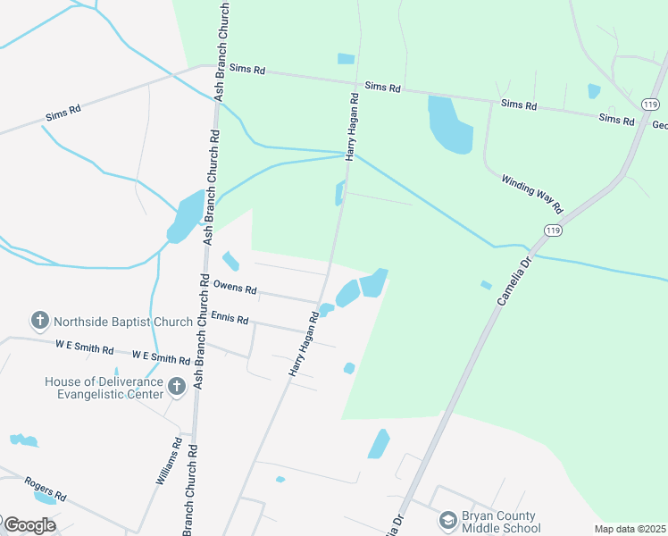 map of restaurants, bars, coffee shops, grocery stores, and more near 1090 Harry Hagan Road in Pembroke
