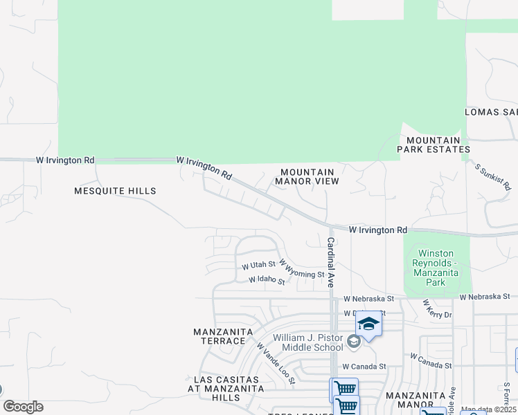 map of restaurants, bars, coffee shops, grocery stores, and more near 3144 West Alexanderwood Drive in Tucson