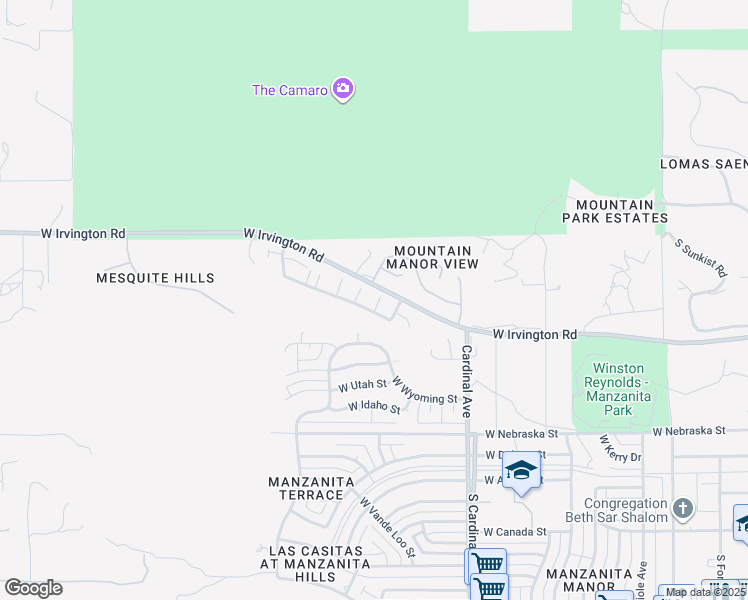 map of restaurants, bars, coffee shops, grocery stores, and more near 3128 West Alexanderwood Drive in Tucson