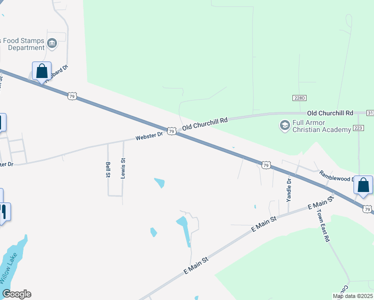 map of restaurants, bars, coffee shops, grocery stores, and more near 1910 County Road 223 in Henderson