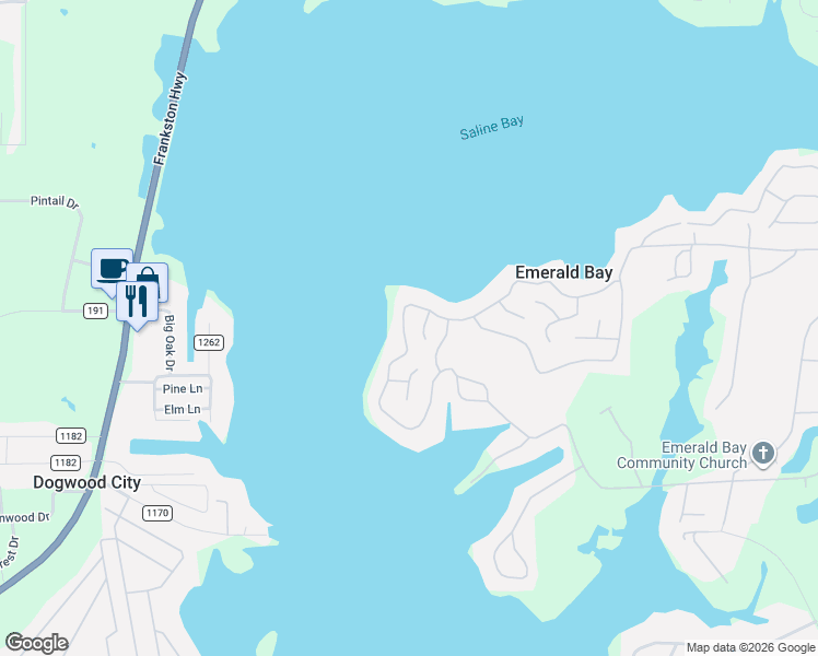 map of restaurants, bars, coffee shops, grocery stores, and more near 276 North Bay Drive in Bullard