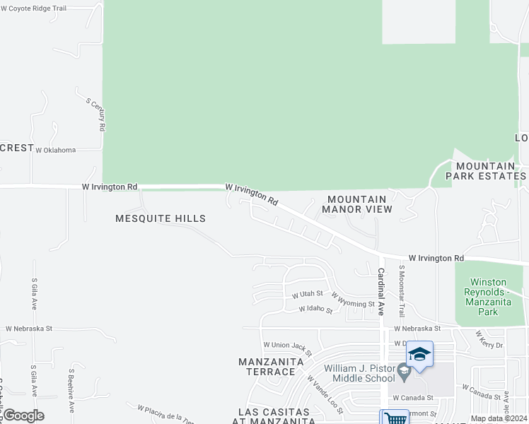 map of restaurants, bars, coffee shops, grocery stores, and more near 3285 West Athenee Court in Tucson