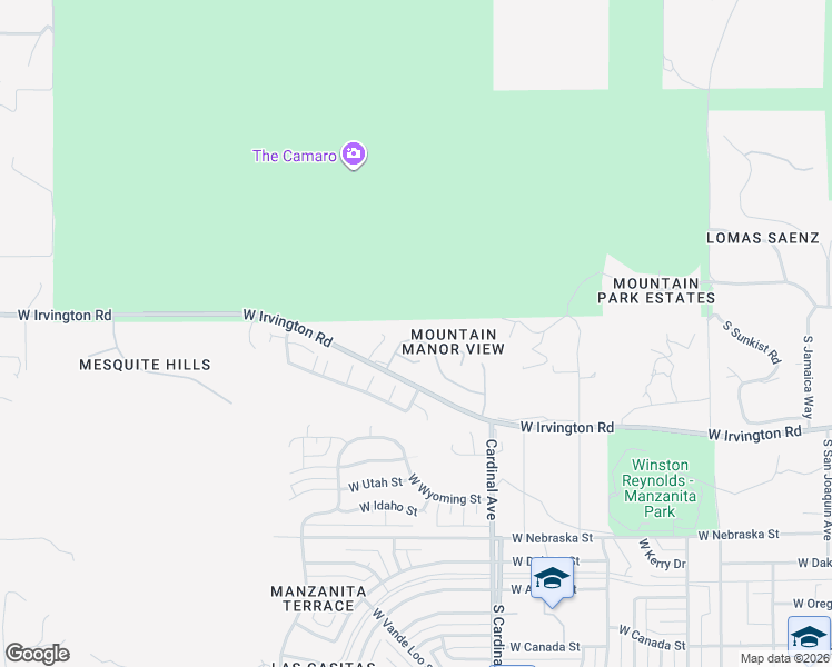 map of restaurants, bars, coffee shops, grocery stores, and more near 3060 West Mountain Dew Street in Tucson