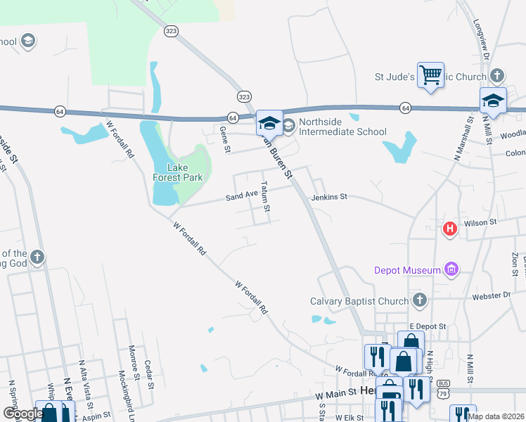 map of restaurants, bars, coffee shops, grocery stores, and more near 407 Sand Avenue in Henderson