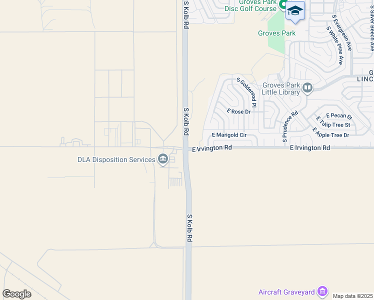 map of restaurants, bars, coffee shops, grocery stores, and more near 6920 East Irvington Road in Tucson