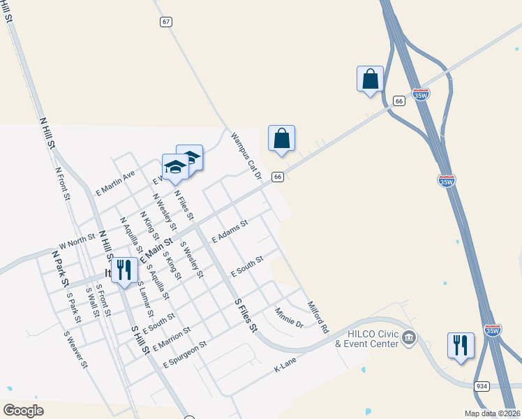 map of restaurants, bars, coffee shops, grocery stores, and more near 809 East Adams Street in Itasca