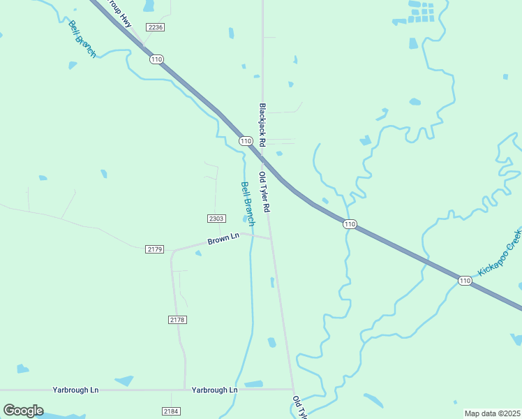 map of restaurants, bars, coffee shops, grocery stores, and more near 21606 County Road 2138 in Troup