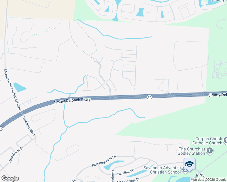 map of restaurants, bars, coffee shops, grocery stores, and more near 93 Coopers Lane in Savannah
