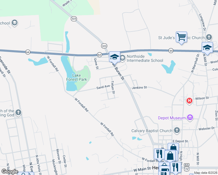 map of restaurants, bars, coffee shops, grocery stores, and more near 407 Sand Avenue in Henderson