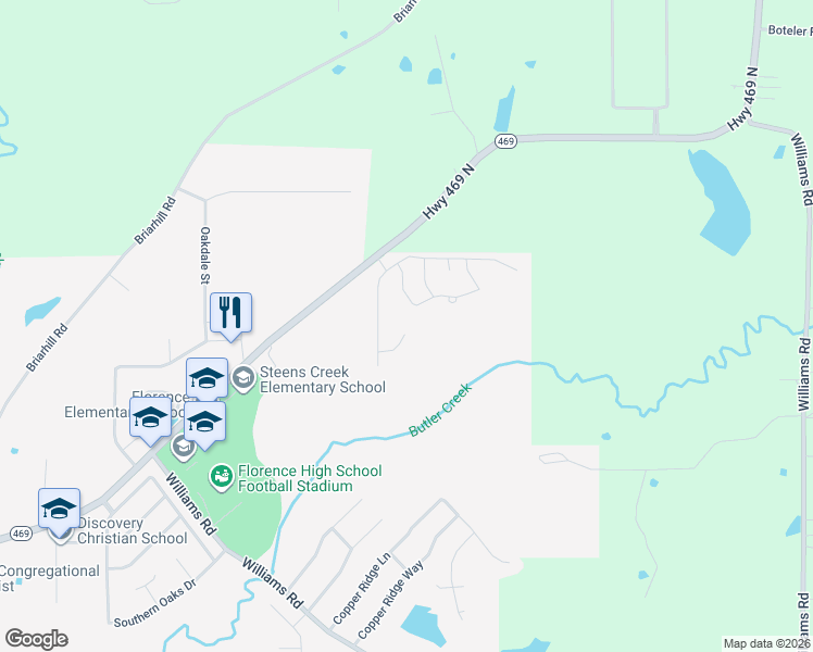 map of restaurants, bars, coffee shops, grocery stores, and more near 611 Lexington Drive in Florence