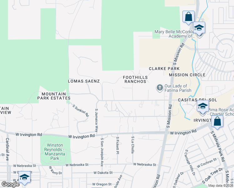 map of restaurants, bars, coffee shops, grocery stores, and more near 4855 South Fickett Avenue in Tucson