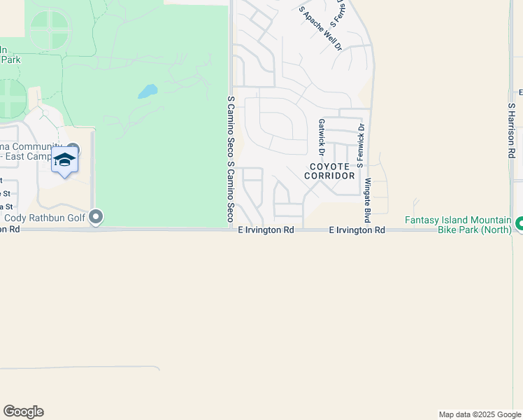 map of restaurants, bars, coffee shops, grocery stores, and more near 4807 South Windrose Drive in Tucson