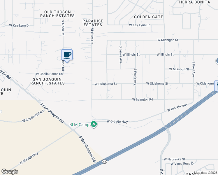 map of restaurants, bars, coffee shops, grocery stores, and more near 6975 West Oklahoma Street in Tucson