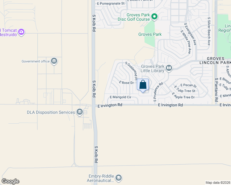 map of restaurants, bars, coffee shops, grocery stores, and more near 4774 South Green Olive Drive in Tucson