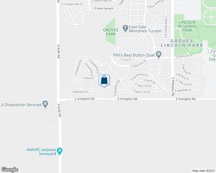 map of restaurants, bars, coffee shops, grocery stores, and more near 4810 South Lantana Circle in Tucson