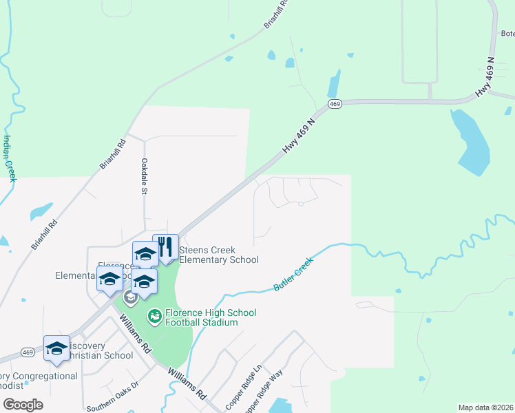 map of restaurants, bars, coffee shops, grocery stores, and more near 611 Lexington Drive in Florence