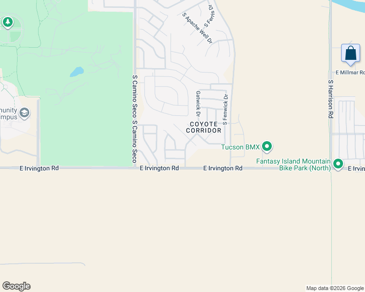 map of restaurants, bars, coffee shops, grocery stores, and more near 8845 East Apple Tree Drive in Tucson