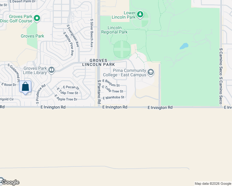 map of restaurants, bars, coffee shops, grocery stores, and more near 8012 E Tulip Tree St in Tucson