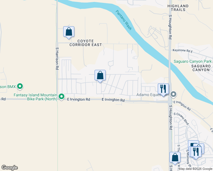 map of restaurants, bars, coffee shops, grocery stores, and more near 29 Crimson Sage in Tucson