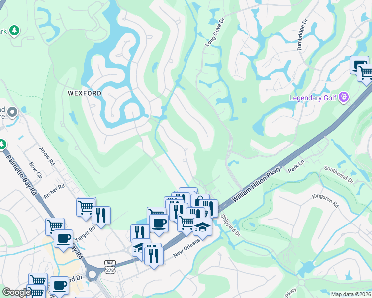 map of restaurants, bars, coffee shops, grocery stores, and more near in Hilton Head Island