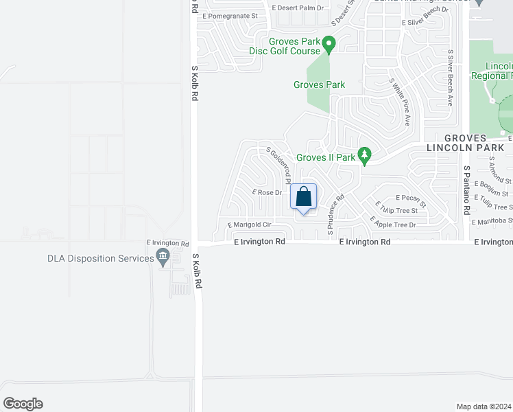 map of restaurants, bars, coffee shops, grocery stores, and more near 4756 South Rose Place in Tucson
