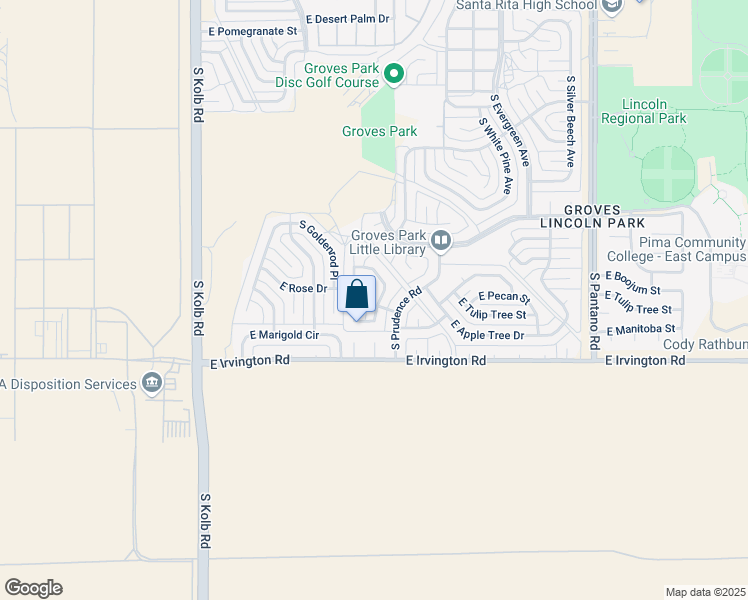 map of restaurants, bars, coffee shops, grocery stores, and more near 4810 South Lantana Circle in Tucson