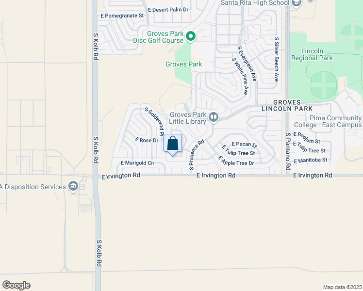 map of restaurants, bars, coffee shops, grocery stores, and more near 4810 South Lantana Circle in Tucson