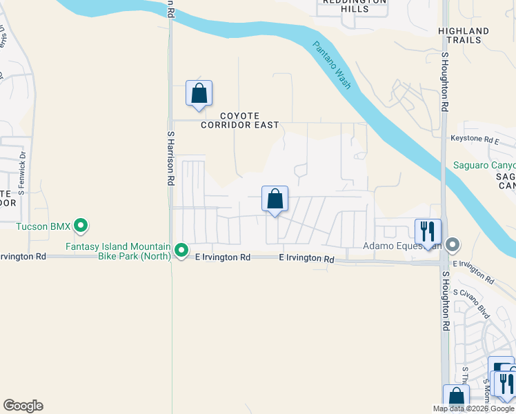 map of restaurants, bars, coffee shops, grocery stores, and more near 9651 East Millmar Road in Tucson