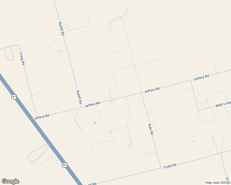 map of restaurants, bars, coffee shops, grocery stores, and more near Jeffery Road in Big Spring