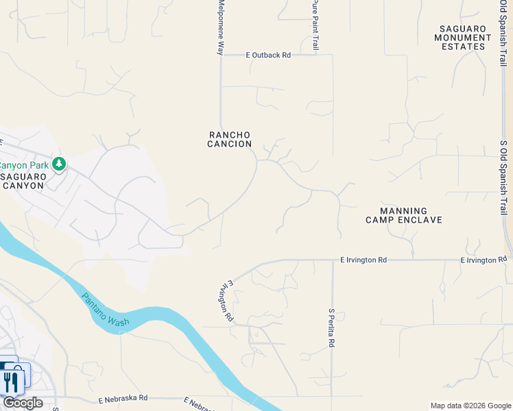 map of restaurants, bars, coffee shops, grocery stores, and more near 4635 S Paseo Melodioso in Tucson