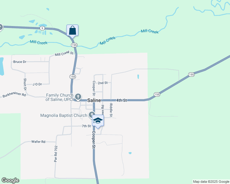 map of restaurants, bars, coffee shops, grocery stores, and more near 741-799 Riddle Street in Saline