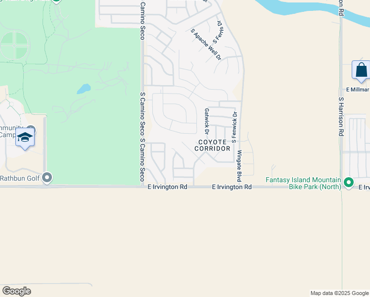 map of restaurants, bars, coffee shops, grocery stores, and more near 8862 East Citrus Tree Drive in Tucson