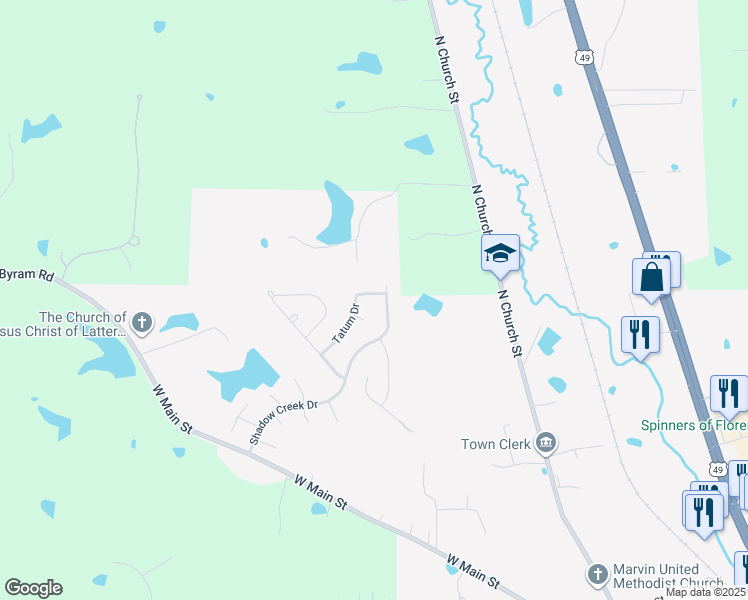 map of restaurants, bars, coffee shops, grocery stores, and more near 703 Tatum Drive in Florence