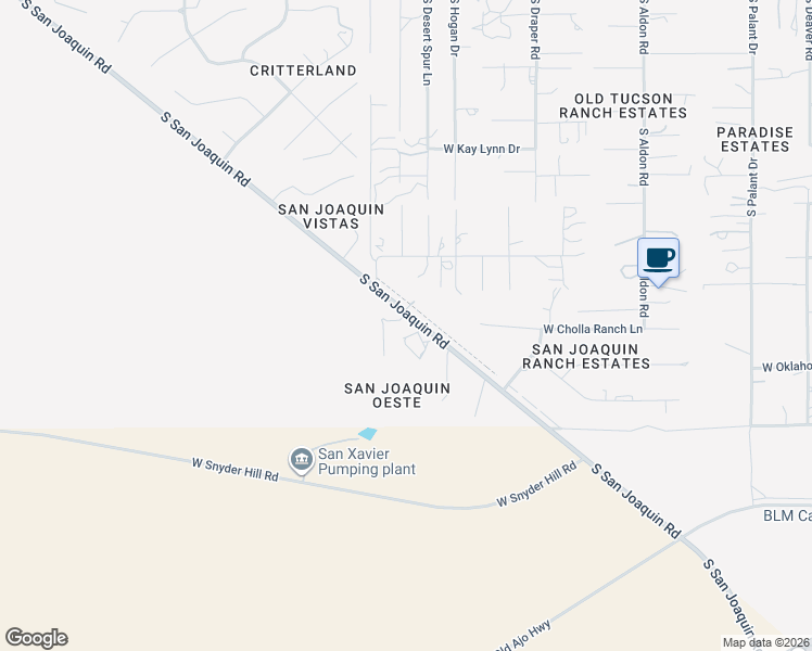 map of restaurants, bars, coffee shops, grocery stores, and more near 4655 South San Joaquin Road in Tucson