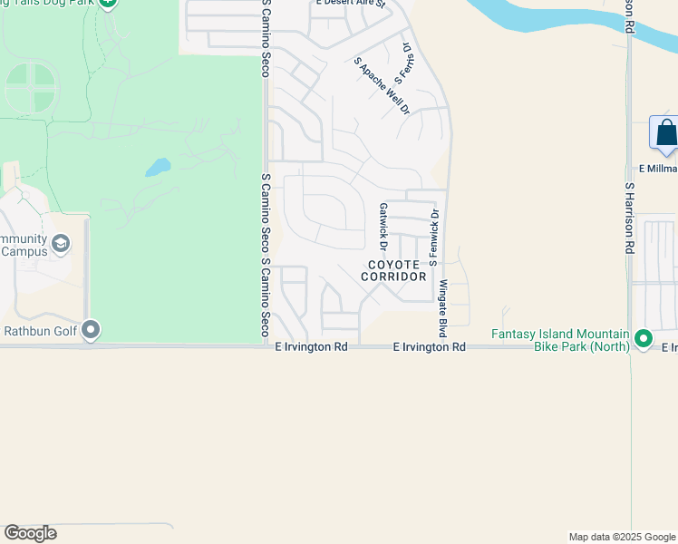 map of restaurants, bars, coffee shops, grocery stores, and more near 8862 East Citrus Tree Drive in Tucson