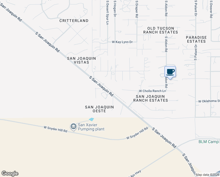 map of restaurants, bars, coffee shops, grocery stores, and more near 4655 South San Joaquin Road in Tucson