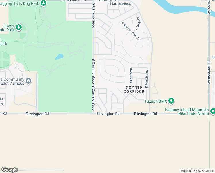 map of restaurants, bars, coffee shops, grocery stores, and more near 4723 South Windrose Drive in Tucson