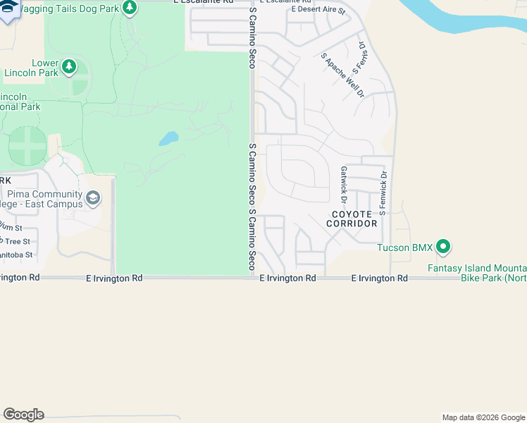 map of restaurants, bars, coffee shops, grocery stores, and more near 4724 South Lincoln Ridge Drive in Tucson