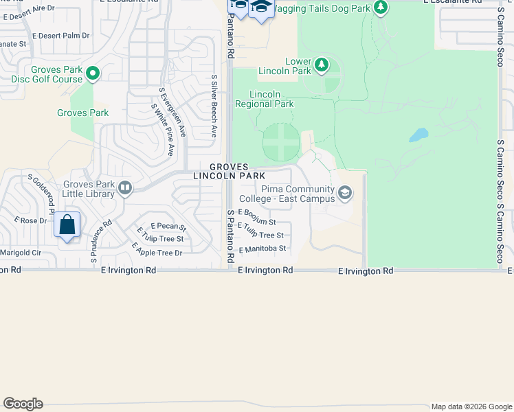 map of restaurants, bars, coffee shops, grocery stores, and more near 4706 South Almond Street in Tucson