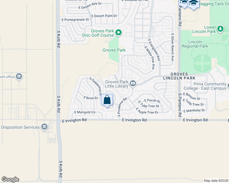 map of restaurants, bars, coffee shops, grocery stores, and more near 4718 South Lantana Circle in Tucson