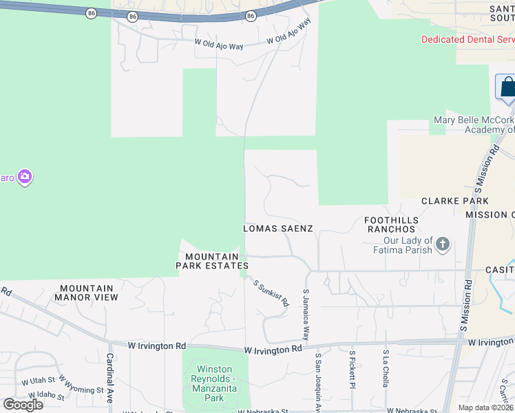 map of restaurants, bars, coffee shops, grocery stores, and more near 4721 South Camino De La Pena in Tucson