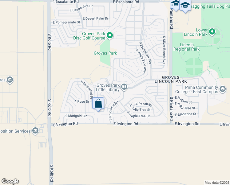 map of restaurants, bars, coffee shops, grocery stores, and more near 4672 South Canna Lane in Tucson