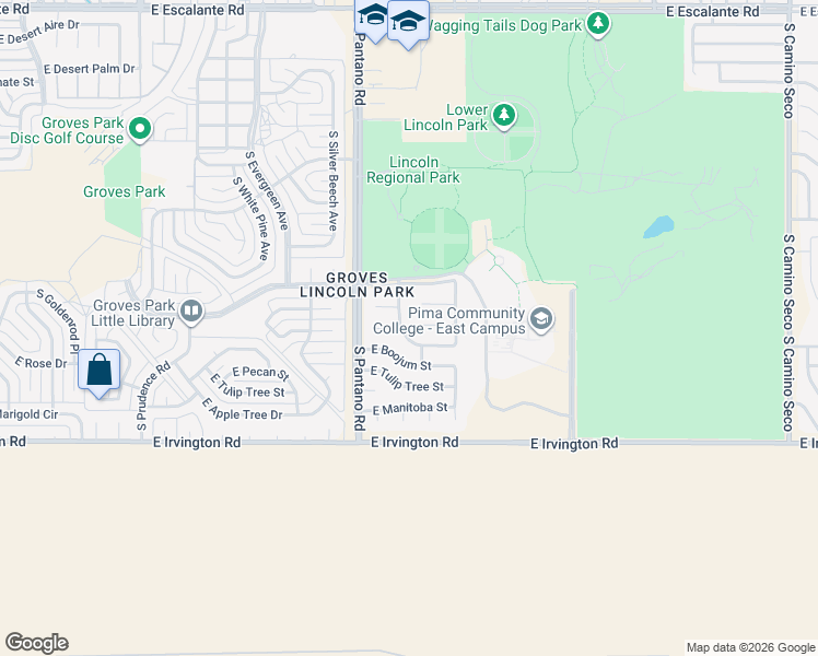 map of restaurants, bars, coffee shops, grocery stores, and more near 4706 South Almond Street in Tucson