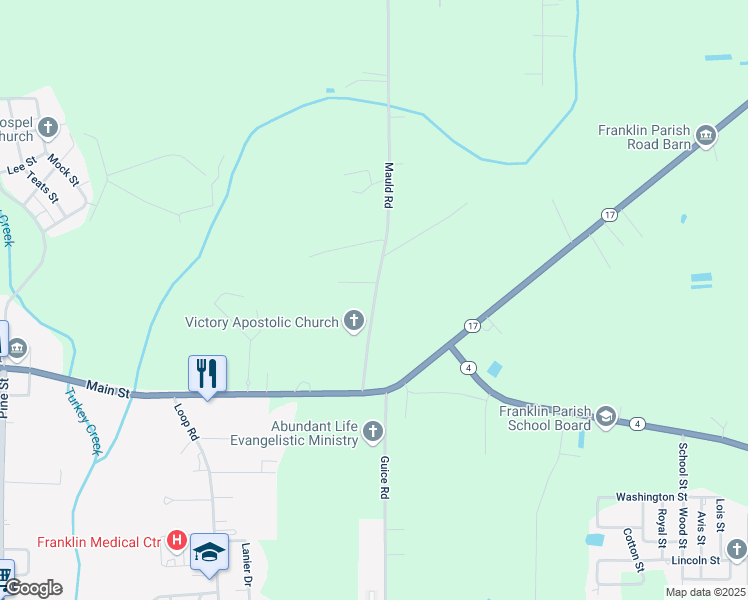 map of restaurants, bars, coffee shops, grocery stores, and more near 2653 Mauld Road in Winnsboro