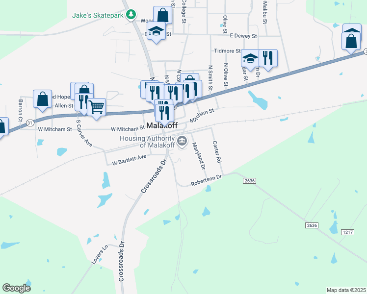 347 Martin Place, Malakoff TX Walk Score