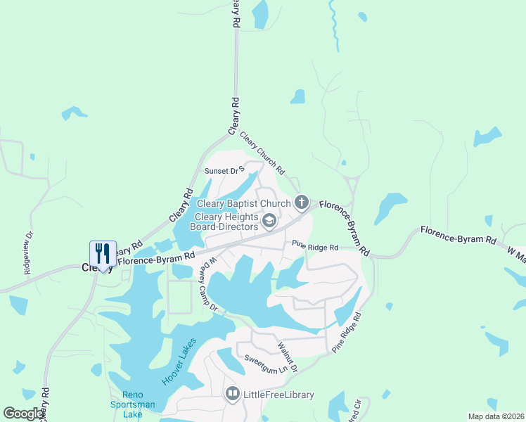 map of restaurants, bars, coffee shops, grocery stores, and more near 124 Pin Oak Street in Florence