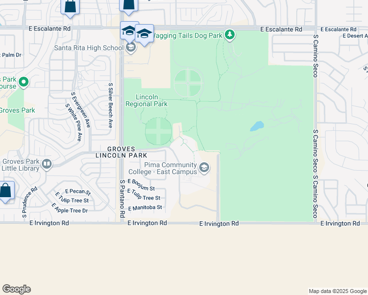 map of restaurants, bars, coffee shops, grocery stores, and more near 8155 East Poinciana Drive in Tucson