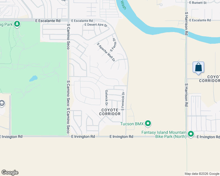 map of restaurants, bars, coffee shops, grocery stores, and more near 8995 East Weyburn Drive in Tucson