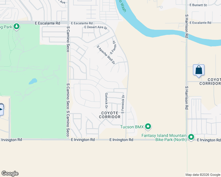 map of restaurants, bars, coffee shops, grocery stores, and more near 8985 East Linderbrook Drive in Tucson